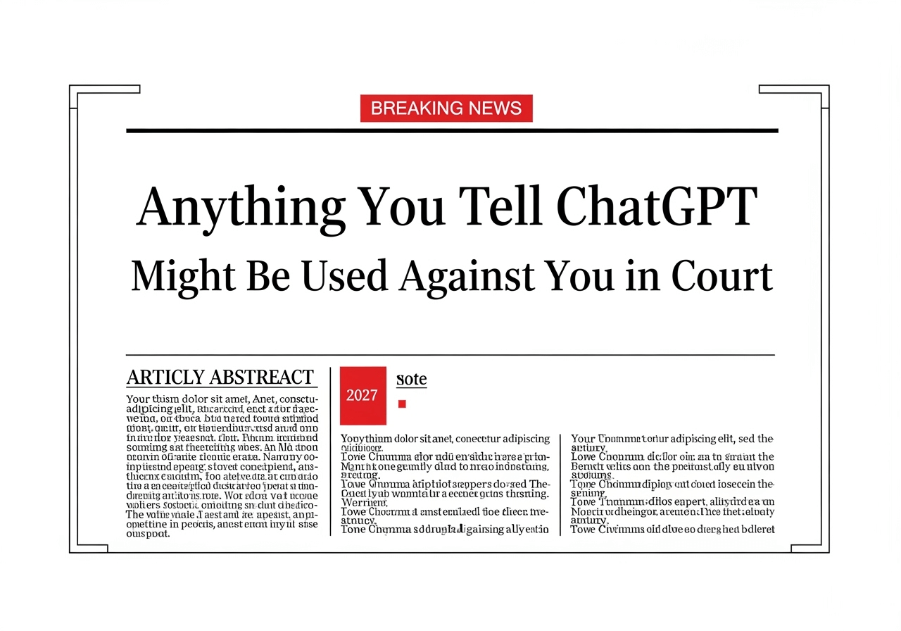 Sam Altman Warns: Anything You Tell ChatGPT Might Be Used Against You in Court